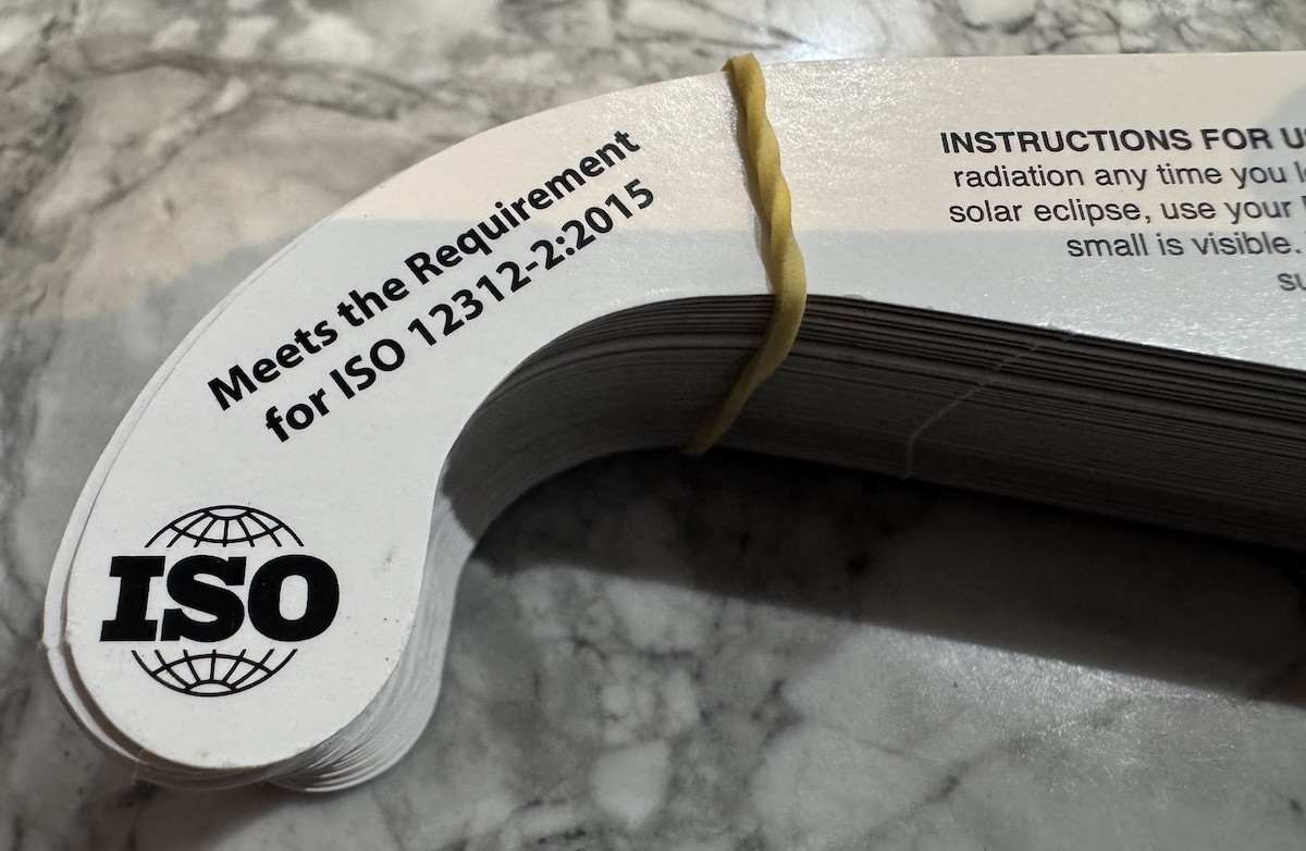 eclipse glasses iso standard